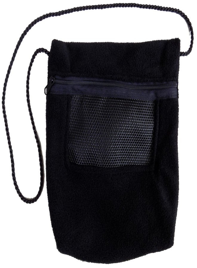 SunCoast Sugar Gliders Bonding Carrier Pouch - Premium Bonding Pouch for Sugar Gliders and Other Small Pets - Durable Cozy Fleece Material, Mesh Screen, Silk Rope, and Zipper, Pet Sleeping Bag, Black